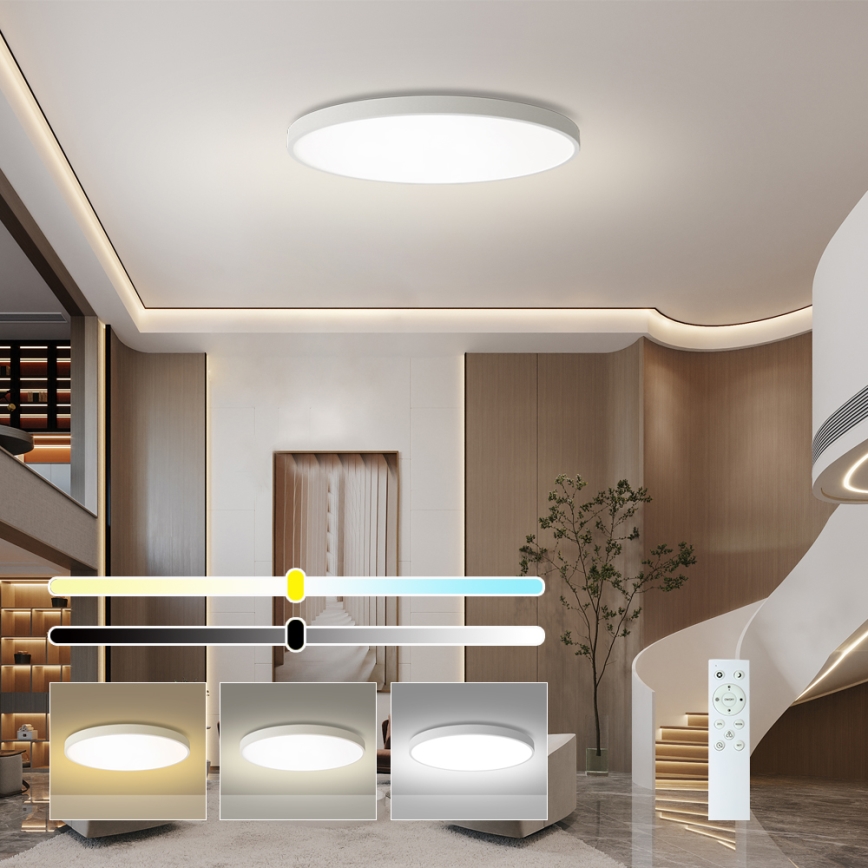 Brilagi - Plafoniera dimmerabile a LED POOL SMART LED/180W/230V 3000-6000K diam. 120 cm Wi-Fi Tuya bianca + telecomando