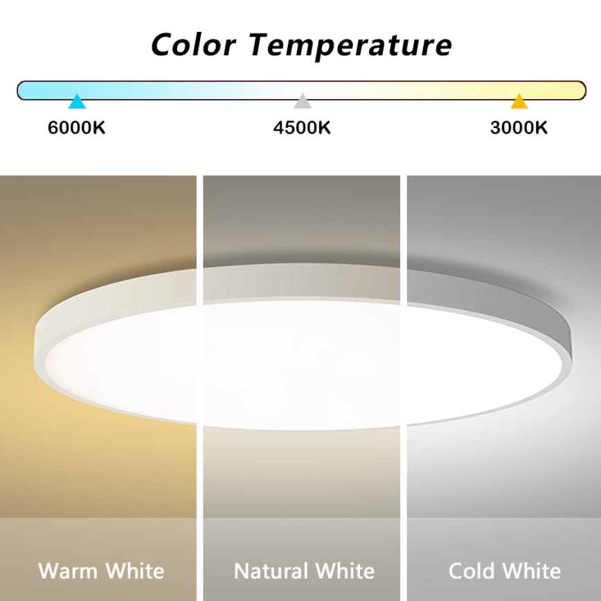 Brilagi - Plafoniera dimmerabile a LED POOL SMART LED/180W/230V 3000-6000K diam. 120 cm Wi-Fi Tuya bianca + telecomando