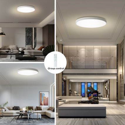 Brilagi - Plafoniera dimmerabile a LED POOL SMART LED/180W/230V 3000-6000K diam. 120 cm Wi-Fi Tuya bianca + telecomando