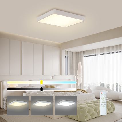Brilagi - Lampada da soffitto dimmerabile a LED POOL SQUARE LED/36W/230V 3000-6000K 40x40 cm bianco + telecomando