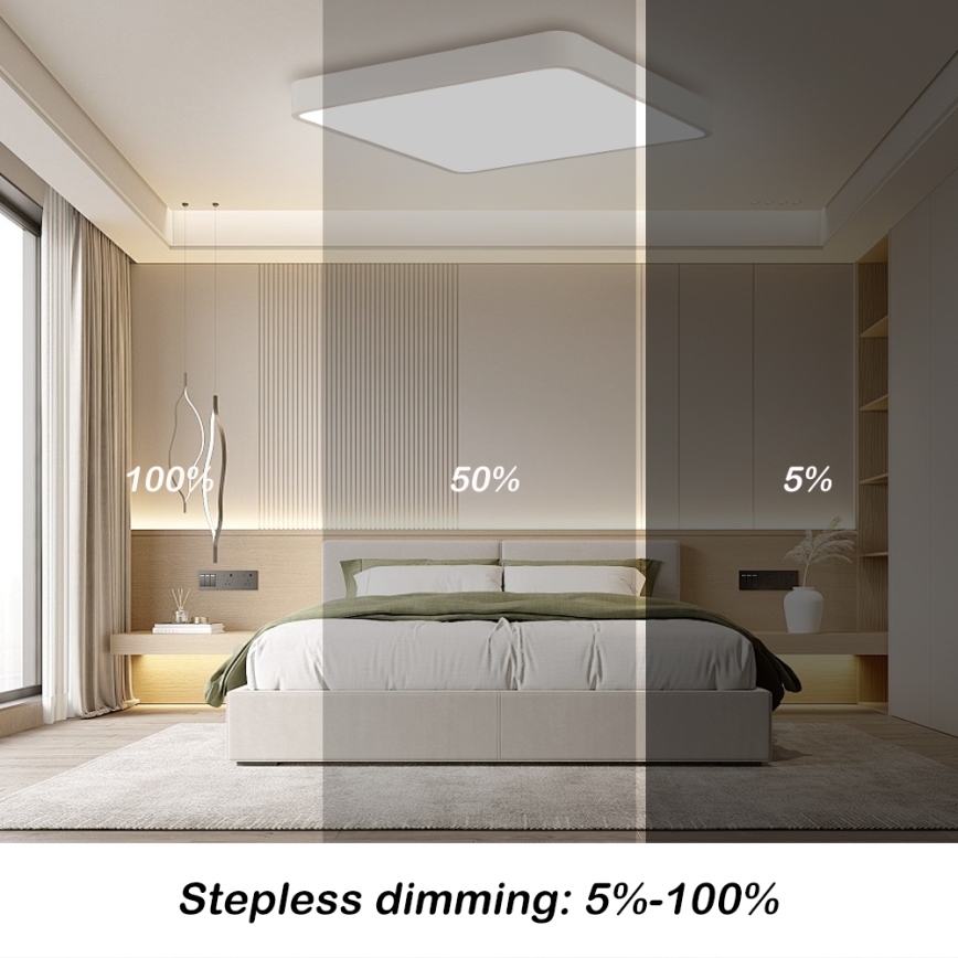 Brilagi - Lampada da soffitto dimmerabile a LED POOL SQUARE LED/36W/230V 3000-6000K 40x40 cm bianco + telecomando