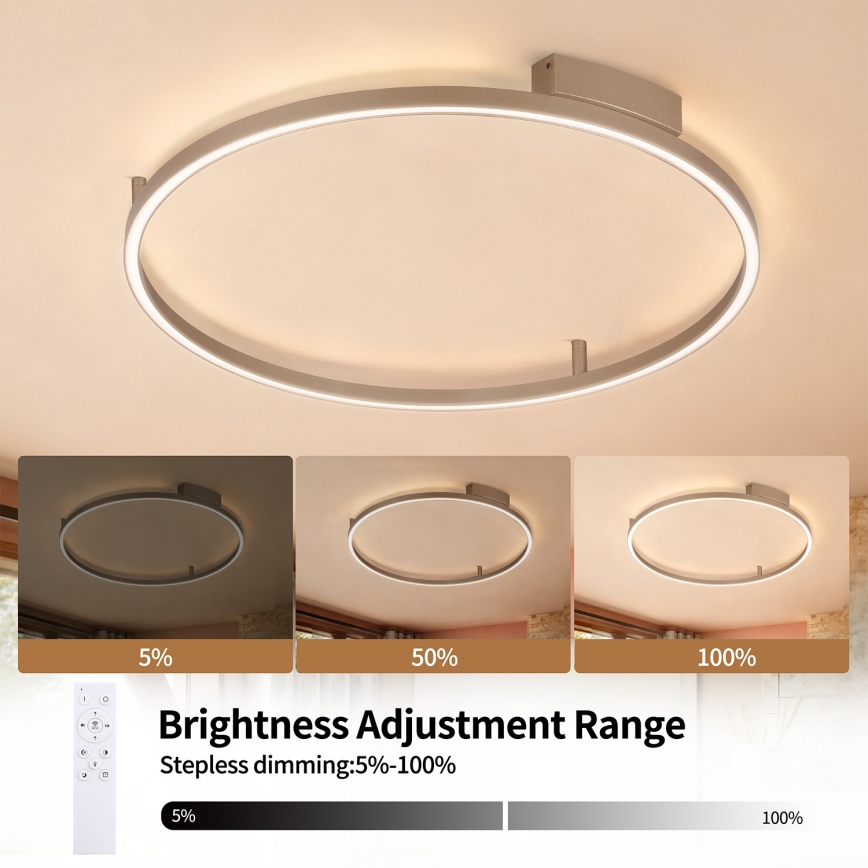 Brilagi - Plafoniera LED dimmerabile PORTOFINO LED/60W/230V 3000-6000K Ø 80 cm beige + telecomando