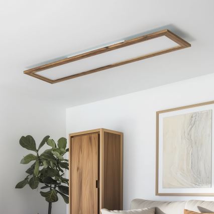 Brilagi - Plafoniera LED dimmerabile SLIMFRAME WOOD LED/58W/230V 124x33,7 cm 3000-6000K marrone + telecomando