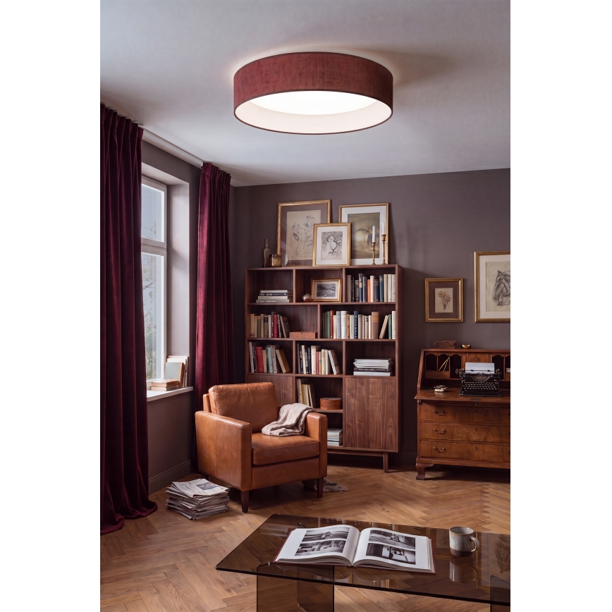 Brilagi - Plafoniera LED dimmerabile VELVET SMARTIX LED/36W/230V 3000-6000K Ø 55 cm bordeaux Wi-Fi Tuya Beacon + telecomando