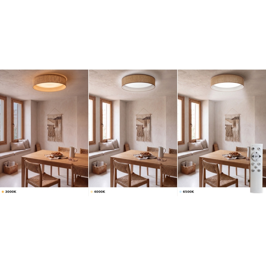 BRILAGI - Plafoniera LED dimmerabile VELVET SMART VARI LED/24W/230V 3000-6500K Ø 45 cm beige + telecomando