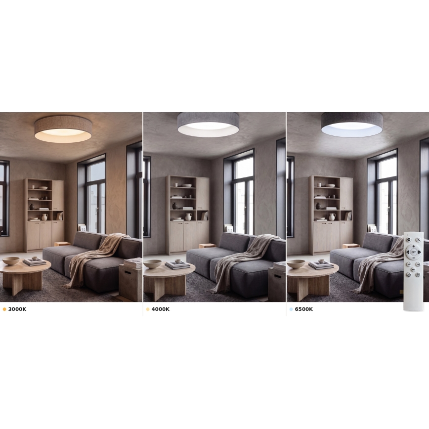 Brilagi - plafoniera LED dimmerabile VELVET SMART VARI LED/24W/230V 3000-6500K Ø 45 cm grigio + telecomando