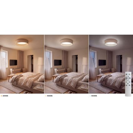 Brilagi - Plafoniera LED dimmerabile VELVET SMART VARI LED/36W/230V 3000-6500K Ø 55 cm beige + telecomando