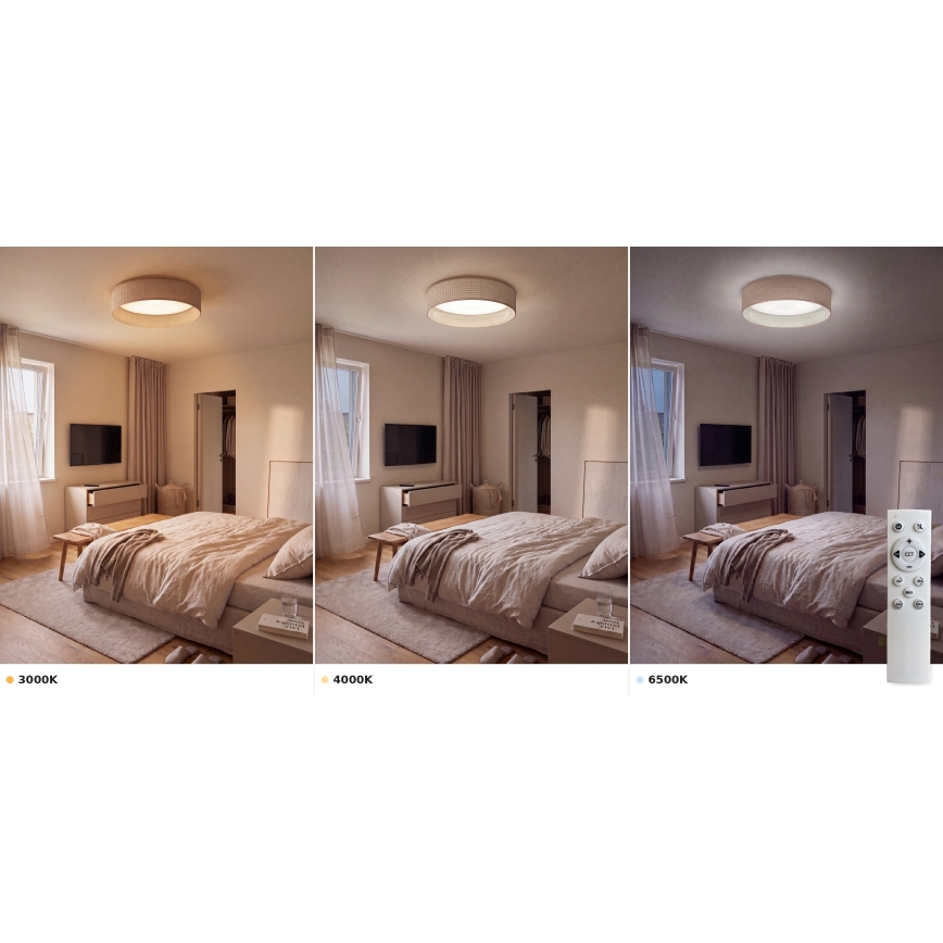 Brilagi - Plafoniera LED dimmerabile VELVET SMART VARI LED/36W/230V 3000-6500K Ø 55 cm beige + telecomando