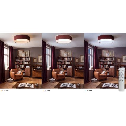 Brilagi - Plafoniera LED dimmerabile VELVET SMART VARI LED/36W/230V 3000-6500K Ø 55 cm bordeaux + telecomando