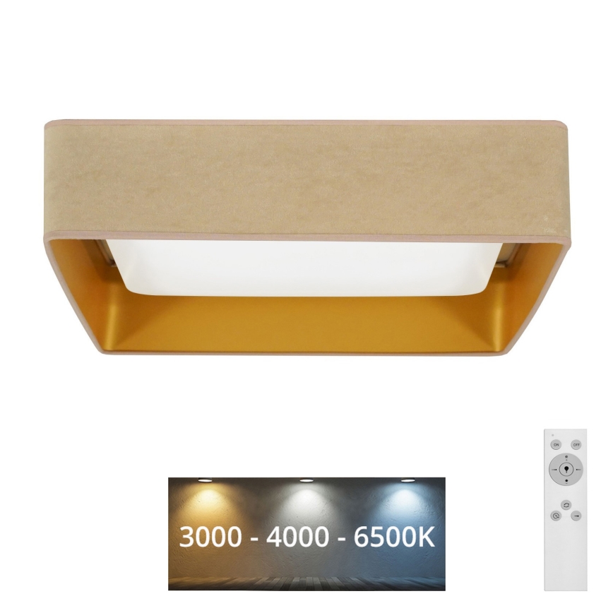 Brilagi - Plafoniera LED dimmerabile VELVET SQUARE LED/24W/230V 43x43 cm 3000/4000/6500K + telecomando beige