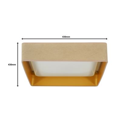 Brilagi - Plafoniera LED dimmerabile VELVET SQUARE LED/24W/230V 43x43 cm 3000/4000/6500K + telecomando beige