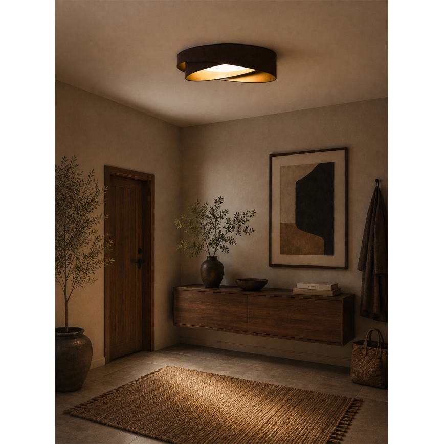BRILAGI - plafoniera dimmerabile VELVET TWIST LED/36W/230V 3000-6000K Ø 65 cm Wi-Fi Tuya Beacon marrone/oro + telecomando