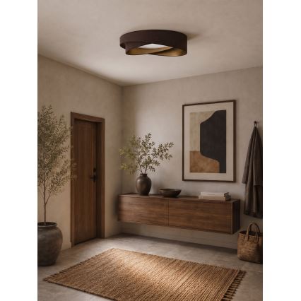 BRILAGI - plafoniera dimmerabile VELVET TWIST LED/36W/230V 3000-6000K Ø 65 cm Wi-Fi Tuya Beacon marrone/oro + telecomando