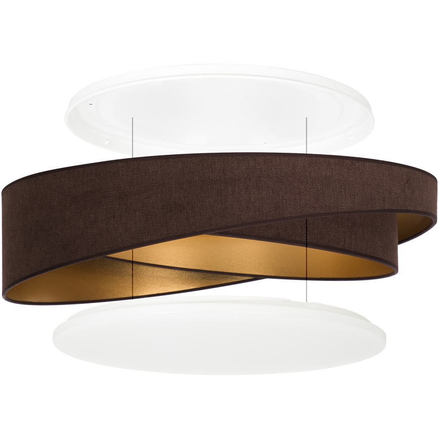 BRILAGI - plafoniera dimmerabile VELVET TWIST LED/36W/230V 3000-6000K Ø 65 cm Wi-Fi Tuya Beacon marrone/oro + telecomando