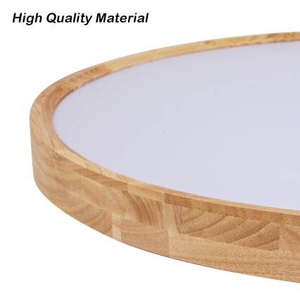 Brilagi - Plafoniera LED dimmerabile WOODROUND LED/30W/230V 3000–6000K Ø 40 cm in legno CRI 90 + telecomando