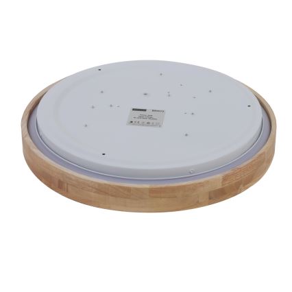 Brilagi - Plafoniera LED dimmerabile WOODROUND LED/30W/230V 3000–6000K Ø 40 cm in legno CRI 90 + telecomando