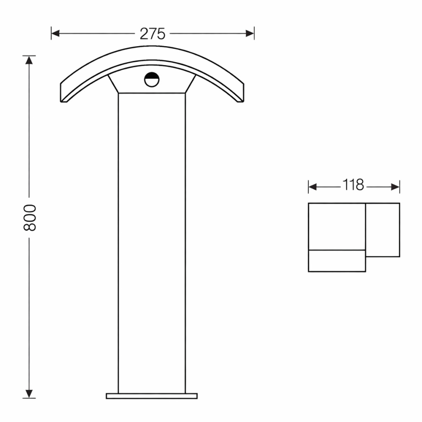 Brilagi - Lampada da esterno LED con sensore ARCELO LED/9W/230V 80 cm IP54