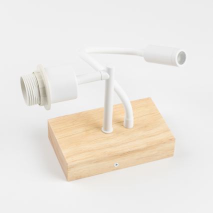 Brilagi - Lampada da parete LED flessibile per bambini BOBO WOOD 1xE27/25W/230V + LED/3W rovere/bianco/animaletti