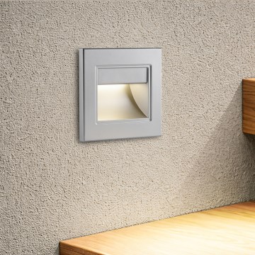 Brilagi - Lampada per gradini LED STEP LIGHT LED/1,5W/230V IP44 argento
