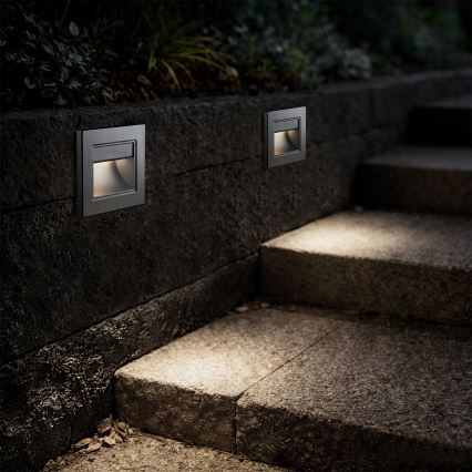 Brilagi - Lampada per gradini LED STEP LIGHT LED/1,5W/230V IP44 argento