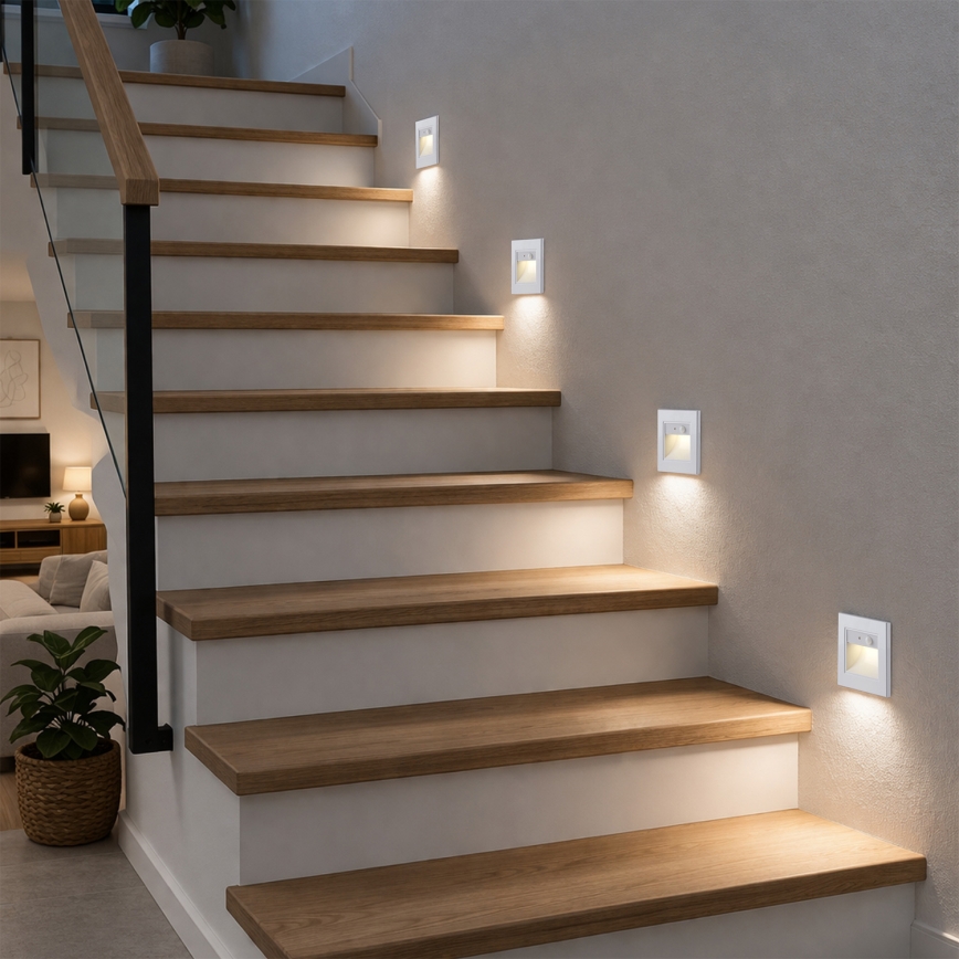 Brilagi - Lampada LED per scale con sensore STEP LIGHT LED/1,5W/230V IP44 bianco