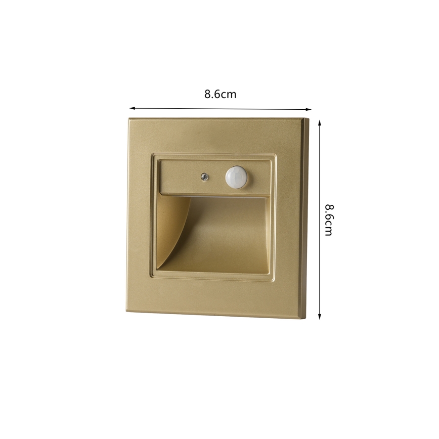 Brilagi - Lampada LED per scale con sensore STEP LIGHT LED/1,5W/230V IP44 oro