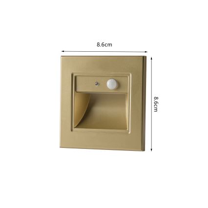 Brilagi - Lampada LED per scale con sensore STEP LIGHT LED/1,5W/230V IP44 oro