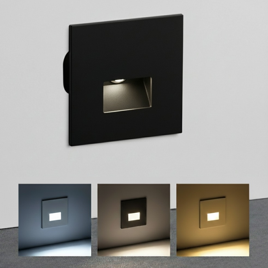 Brilagi - Lampada per scale LED JACK LED/3W/230V 3000/4000/6500K IP65 nera