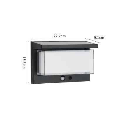 Brilagi - Lampada da parete solare LED con sensore SUN LUME LED/10W/3,7V 4000 mAh IP44