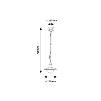 Brilagi - Lampada sospesa per esterni MOLDE 1xE27/60W IP44 nera