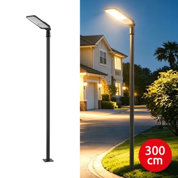 Brilagi - Lampada stradale LED da esterno con palo e snodo 3 m URBANLIGHT LED/200W/230V nero IP65