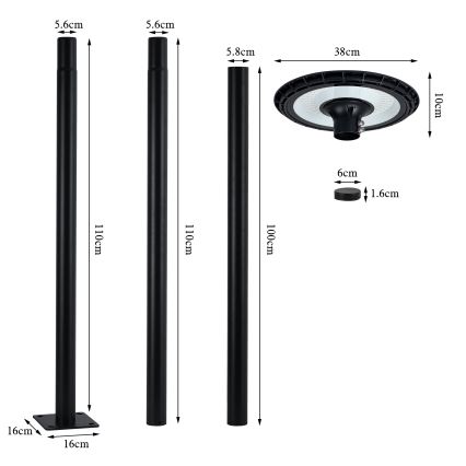 Brilagi - Lampada stradale LED URBANSPARK LED/60W/230V nero IP65