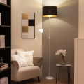 Brilagi - Lampadaire CERIA 1xE27/100W/230V + 1xE14/25W blanc/noir
