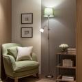 Brilagi - Lampadaire CERIA 1xE27/100W/230V + 1xE14/25W chrome mat/vert