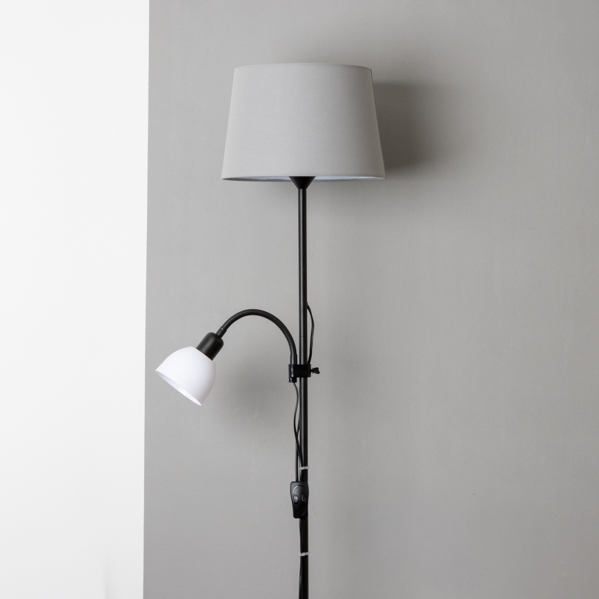 Brilagi - Lampadaire CERIA 1xE27/100W/230V + 1xE14/25W noir/gris