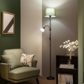 Brilagi - Lampadaire CERIA 1xE27/100W/230V + 1xE14/25W noir/vert