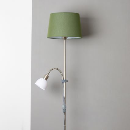 Brilagi - Lampadaire CERIA 2 en 1 1xE27/100W/230V + 1xE14/25W chrome mat/vert