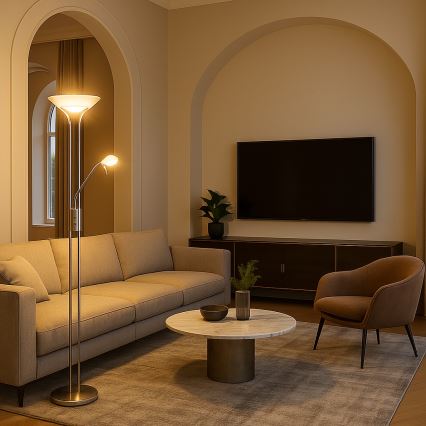 Brilagi - Lampadaire dimmable SCARLETT 1xR7s/230W/230V + 1xG9/40W chrome mat