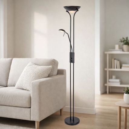 Brilagi - Lampadaire dimmable SCARLETT 1xR7s/230W/230V + 1xG9/40W noir