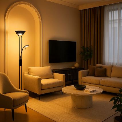 Brilagi - Lampadaire dimmable SCARLETT 1xR7s/230W/230V + 1xG9/40W noir