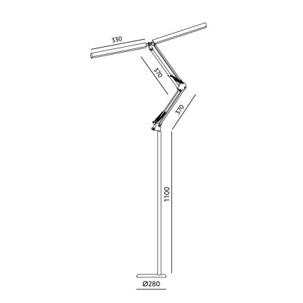 Brilagi - Lampe sur pied flexible dimmable LED VARIO LED/14W/230V 3000-6000K 157 cm blanc
