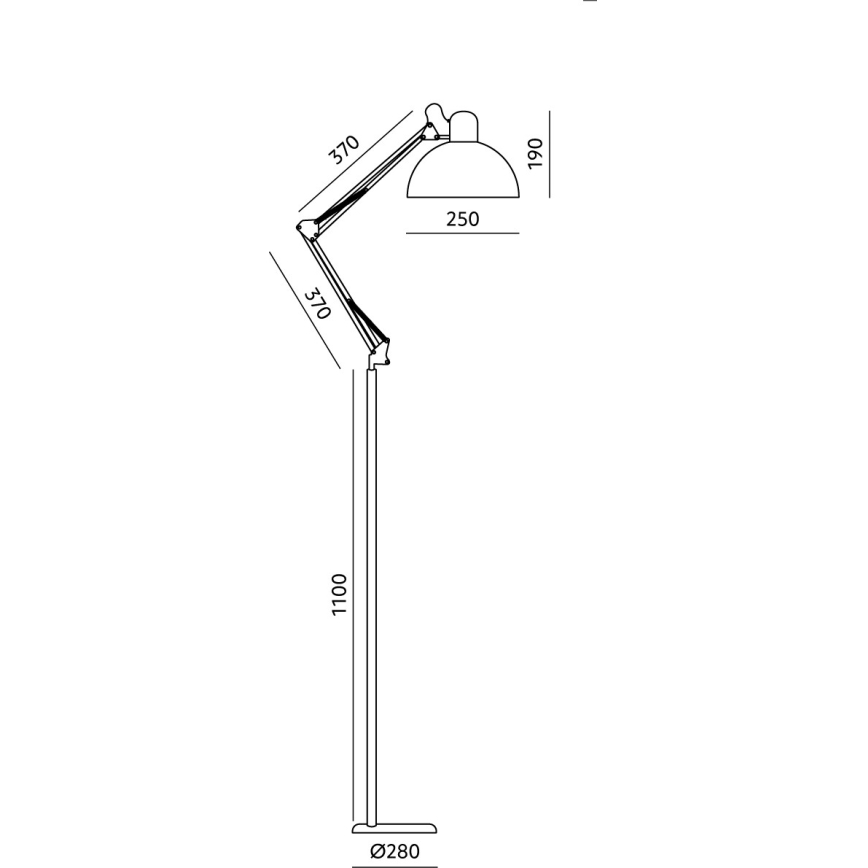Brilagi - Lampadaire flexible TASKER 1xE27/60W/230V 157 cm noir