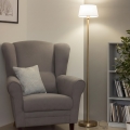 Brilagi - Lampadaire LED CERIA 1xE27/20W/230V Ø 30 cm blanc/doré