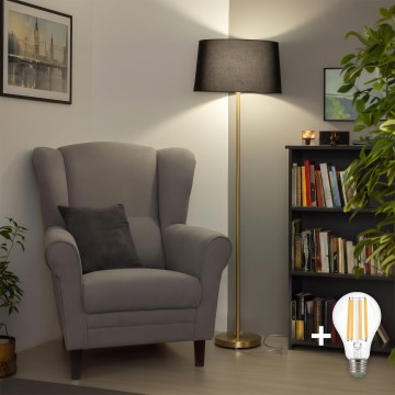 Brilagi - Lampadaire LED CERIA 1xE27/20W/230V Ø 45 cm noir/doré