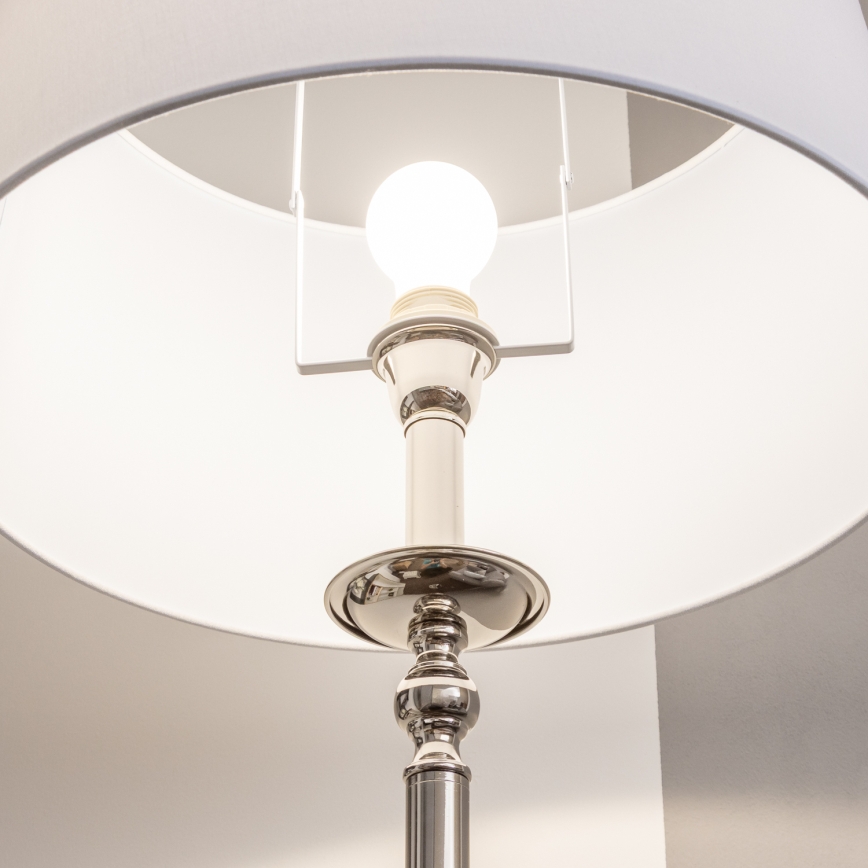 Brilagi - Lampadaire LED CERIA 1xE27/60W/230V Ø 45 cm chrome brillant/blanc