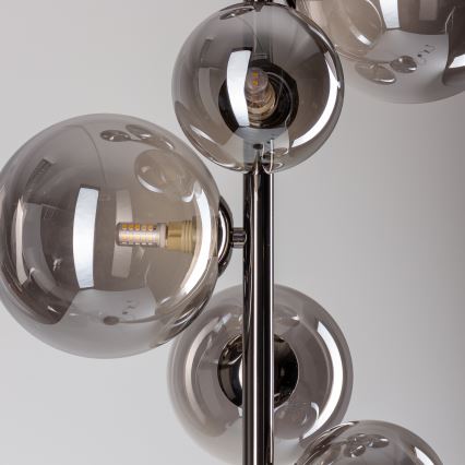 Brilagi - Lampadaire LED MILLA 7xG9/3W/230V noir chromé/fumé