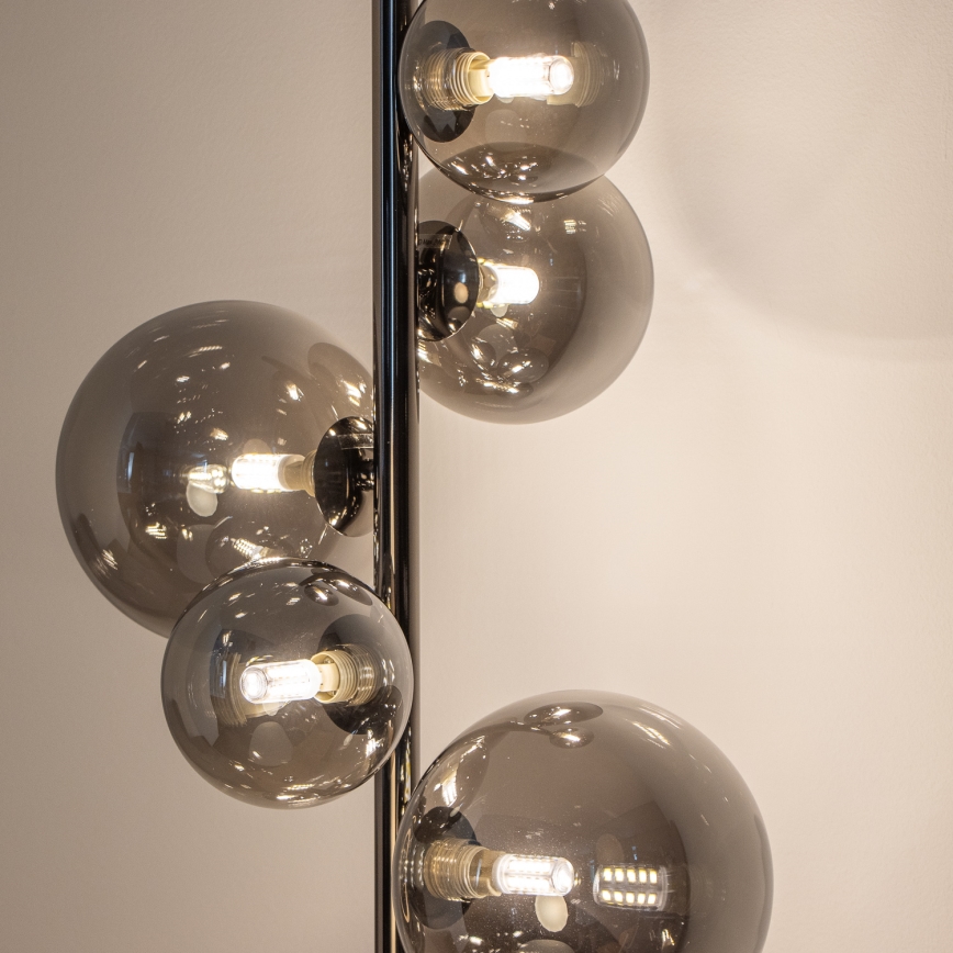 Brilagi - Lampadaire LED MILLA 7xG9/3W/230V noir chromé/fumé
