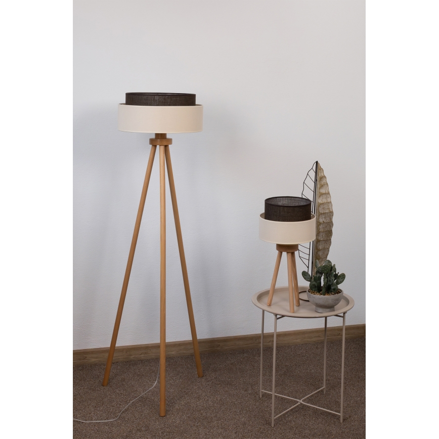 Brilagi - Lampadaire LED Style Boho 1xE27/15W/230V crème/marron