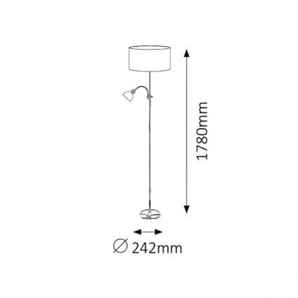 Brilagi - Lampadaire sur pied CERIA 1xE27/100W/230V + 1xE14/25W chrome mat/beige
