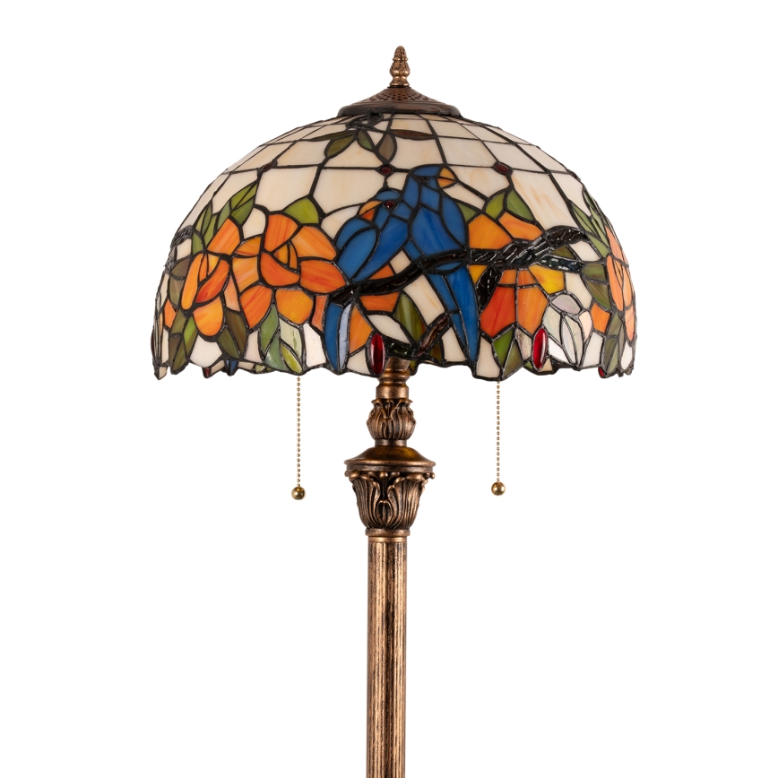 Brilagi - Lampadaire Tiffany en vitrail JUNGLE 2xE27/60W/230V